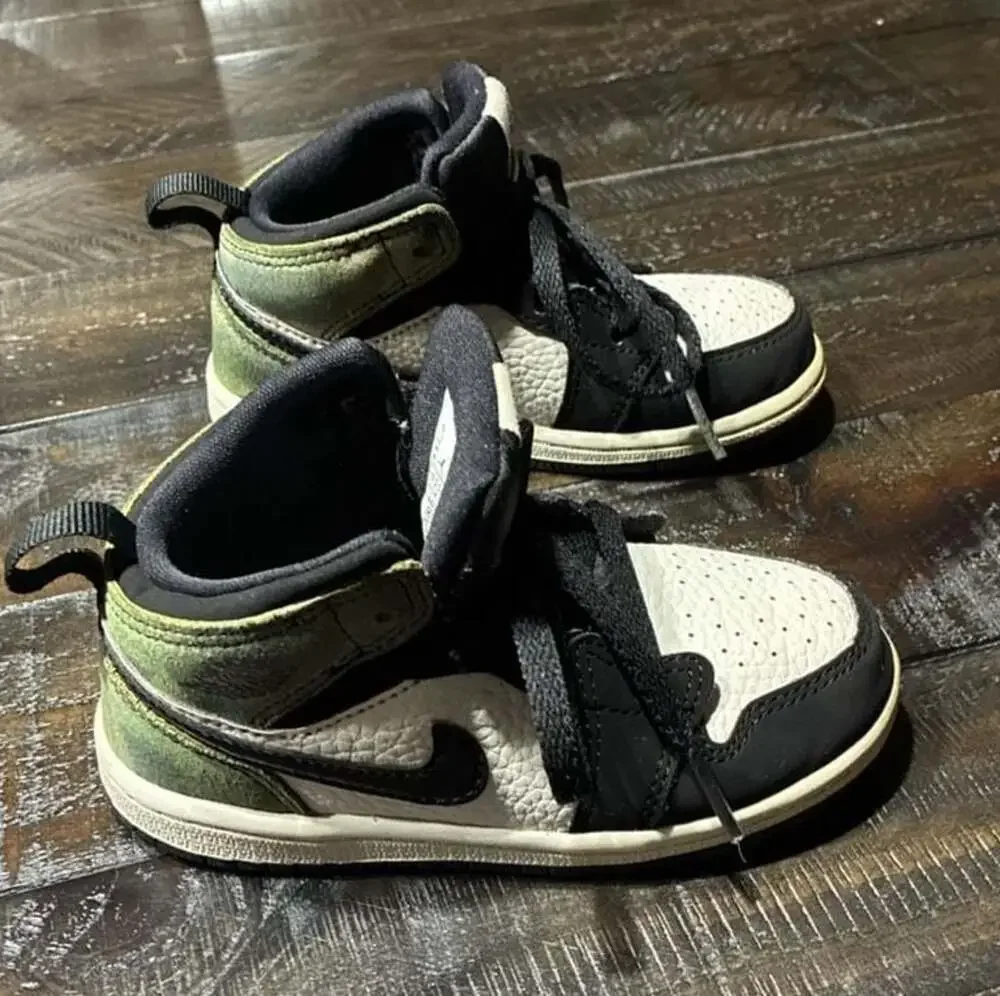 Jordan Air Jordan 1 Mid SE Camo Toddler (TD) Black/Medium Olive CW5561-001 Size